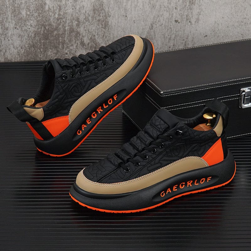 Men's Sneaker Berlin London Style (Black & Orange) Assorted Design