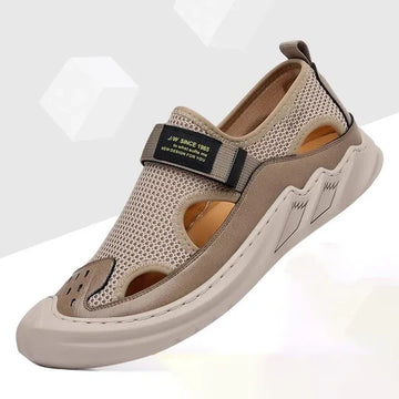 Men's Buckled Knitted Orthopaedic Shoe (BEIGE)